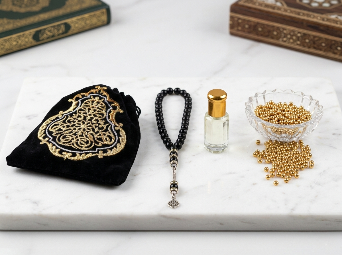 Luxury Prayer Gift Box- Prayermat + thasbeeh+athar+ cap+quran cover