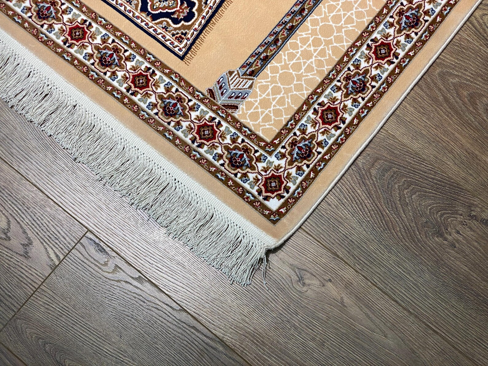 Kaaba Pattern Bamboo Silk Prayer Rug, Muslim Sejjadeh, Ramadan Gift