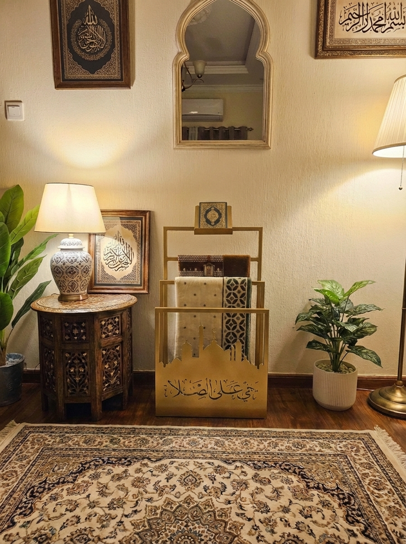 al waqar quran + prayer mat stand KISWA