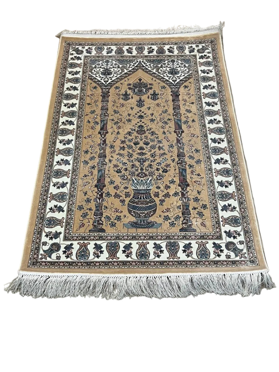 Cream Viscose Prayer Rug