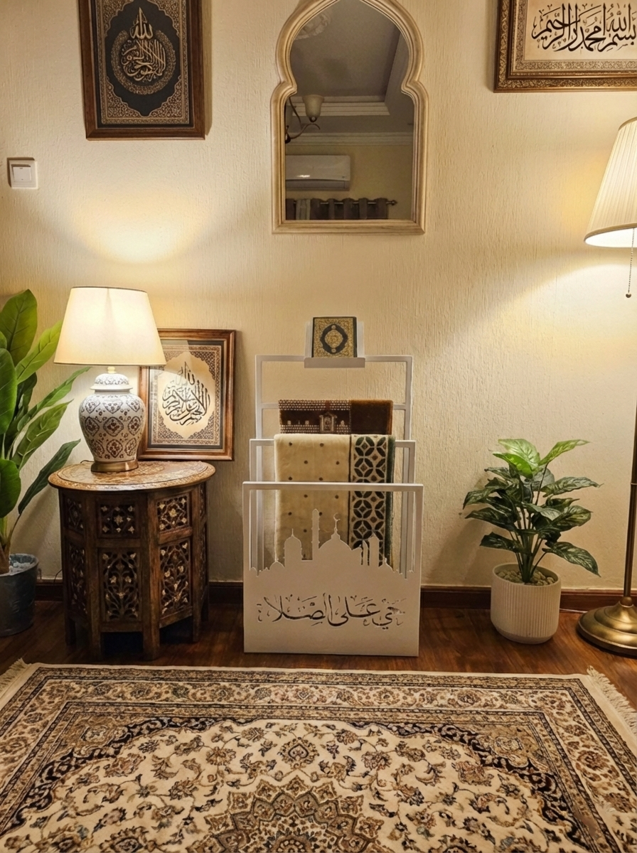 al waqar quran + prayer mat stand KISWA